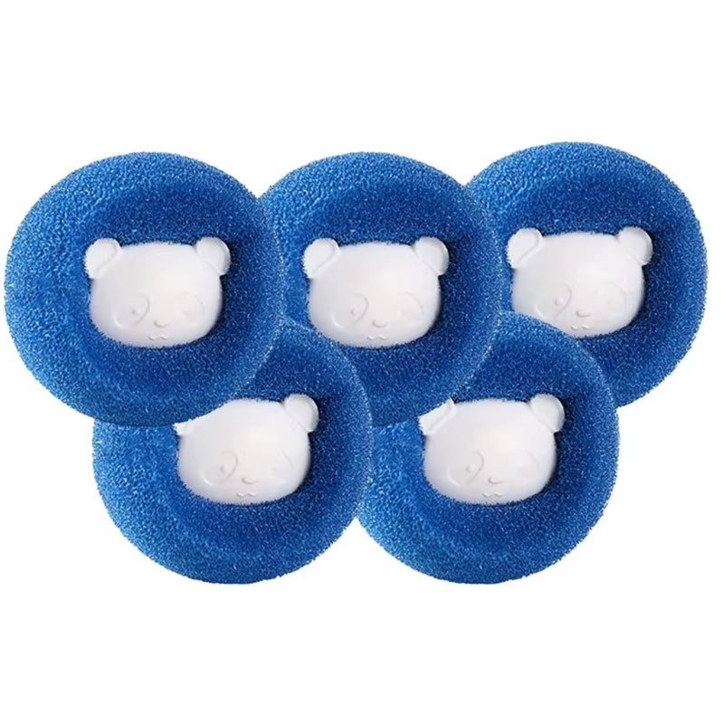 Blue pet hair remover laundry balls