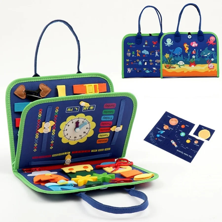 Busy Board Montessori Toys Gifts, Sensory Toys,Educational Travel Toys, Preschool Activities for Learning Fine Motor Skills