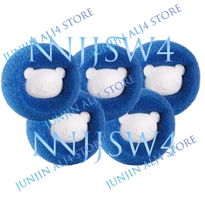 Laundry balls catching pet fur and lint during the wash