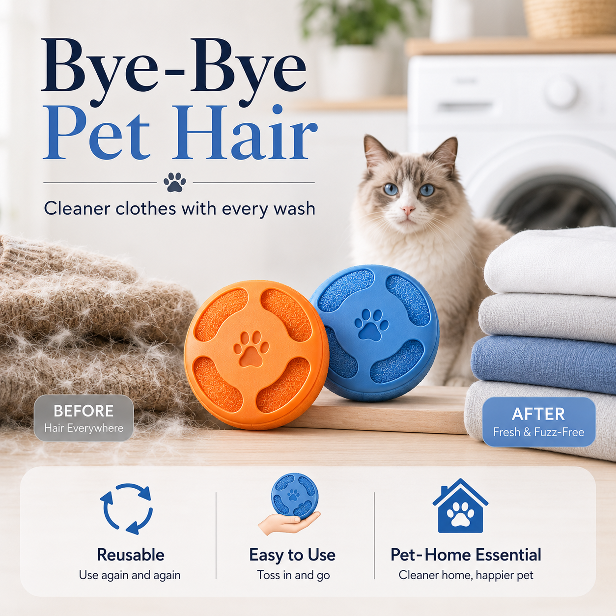 Reusable Pet Hair & Lint Catcher for Laundry