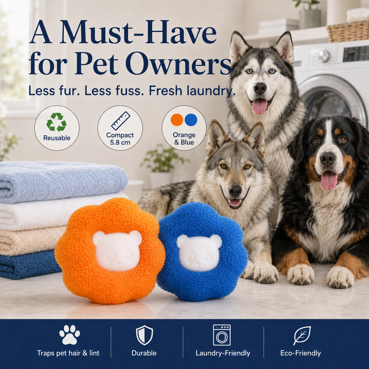 Reusable Pet Hair & Lint Catcher for Laundry