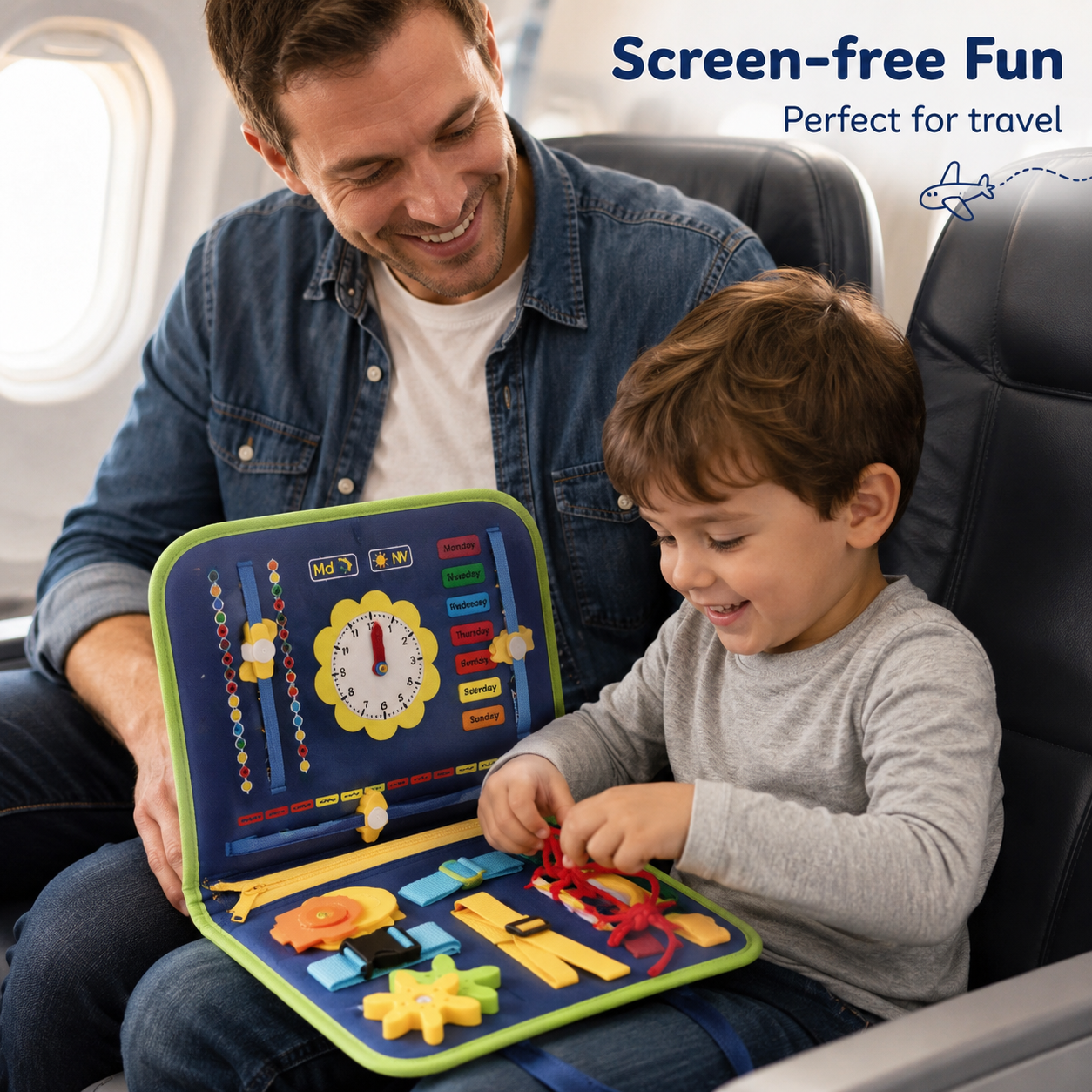 Montessori-Inspired Busy Board – Sensory Travel Toy