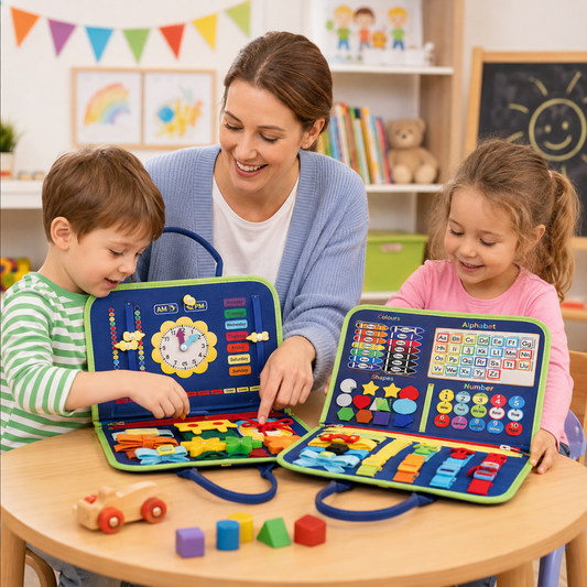 Montessori-Inspired Busy Board – Sensory Travel Toy