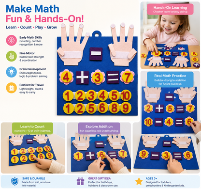 Montessori-Inspired Felt Counting & Math Learning Set – 20 Pieces
