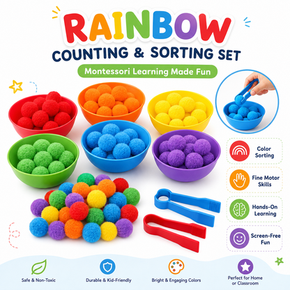Montessori-Inspired Rainbow Counting & Sorting Set