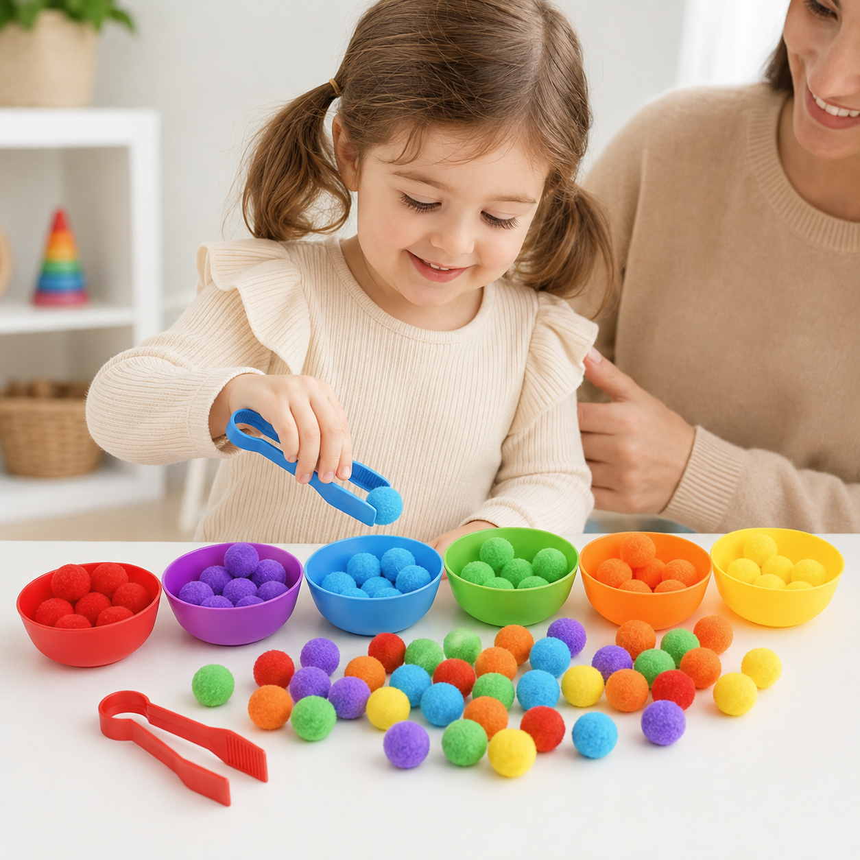 Montessori-Inspired Rainbow Counting & Sorting Set