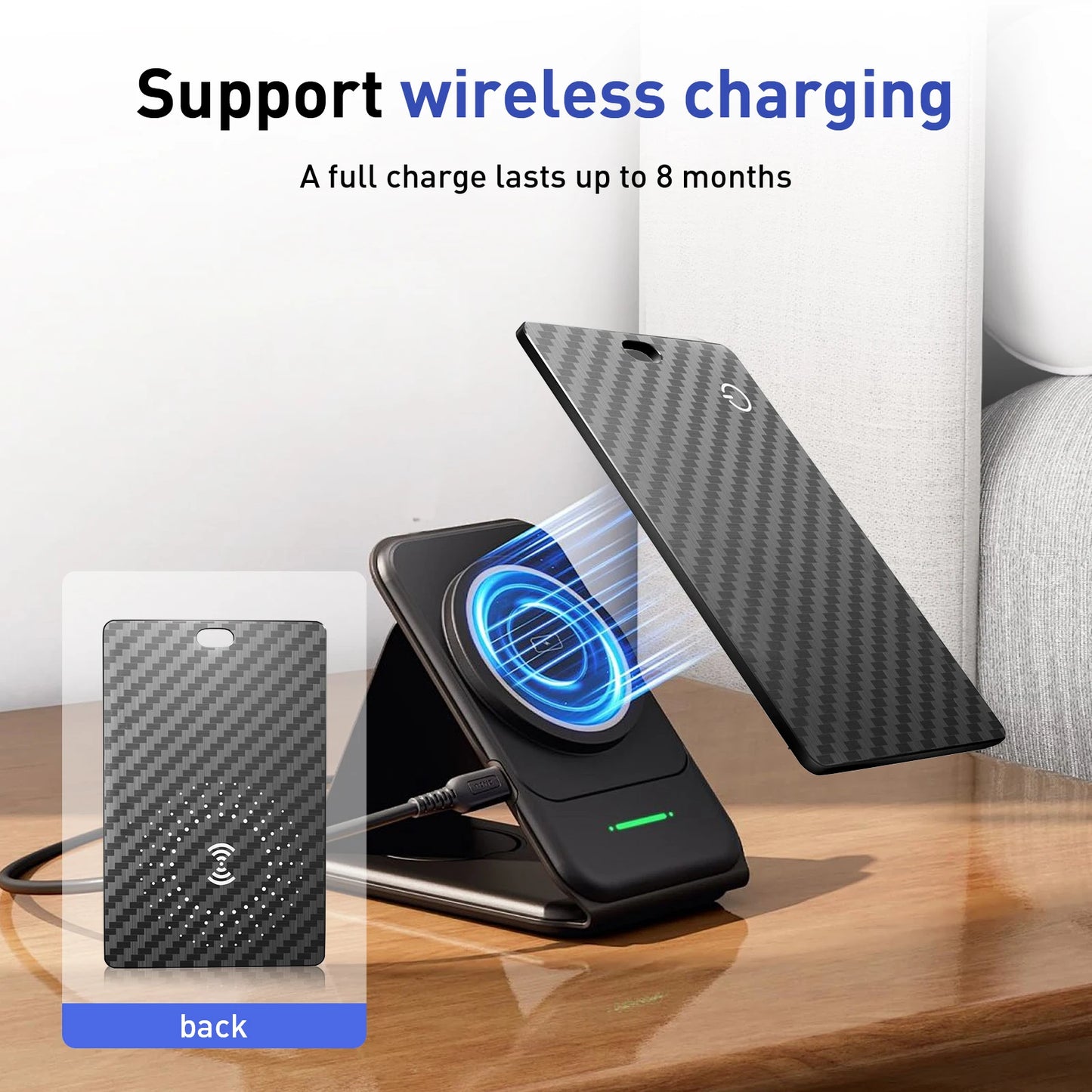 1/2-Pack Smart Air Tag GPS Tracking Card for IOS and Android - Lost and Found Alert Device. Wallet/Card Locator Smart Card.