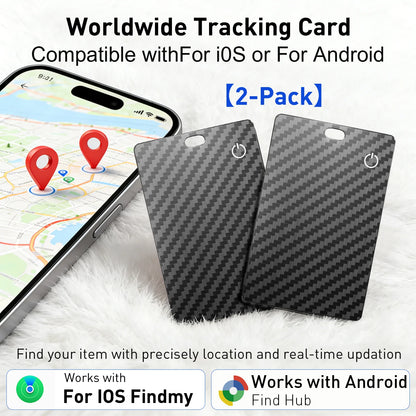 1/2-Pack Smart Air Tag GPS Tracking Card for IOS and Android - Lost and Found Alert Device. Wallet/Card Locator Smart Card.