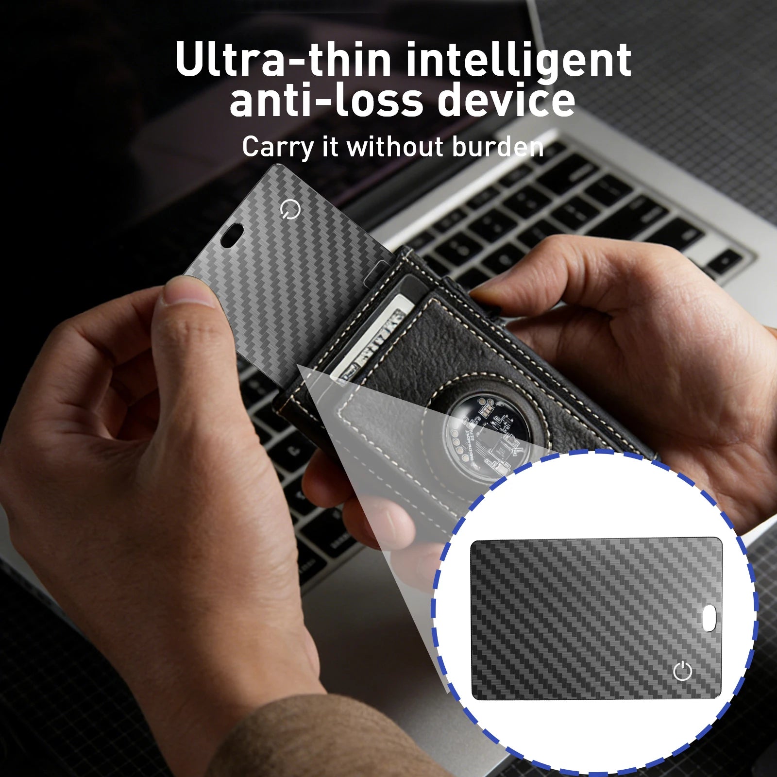 1/2-Pack Smart Air Tag GPS Tracking Card for IOS and Android - Lost and Found Alert Device. Wallet/Card Locator Smart Card.