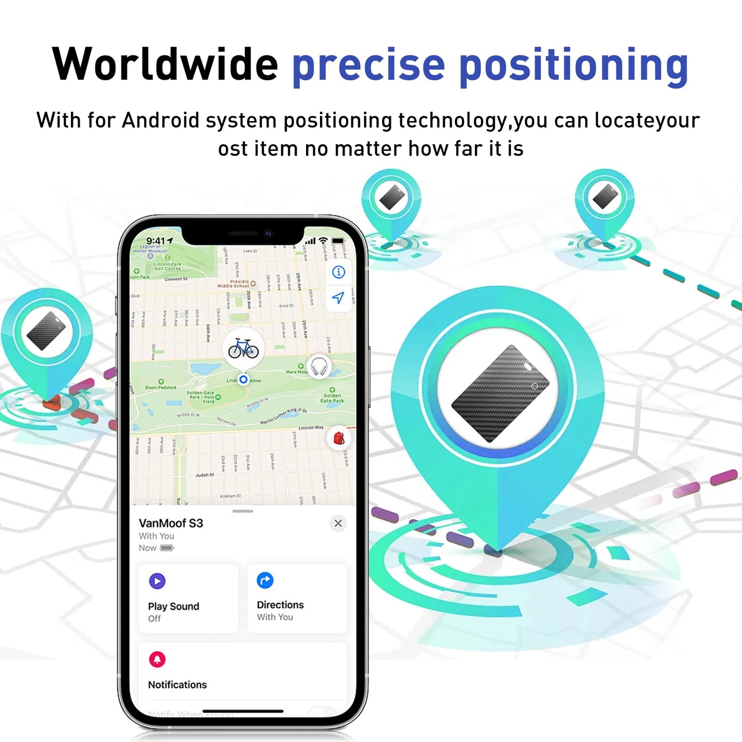 1/2-Pack Smart Air Tag GPS Tracking Card for IOS and Android - Lost and Found Alert Device. Wallet/Card Locator Smart Card.
