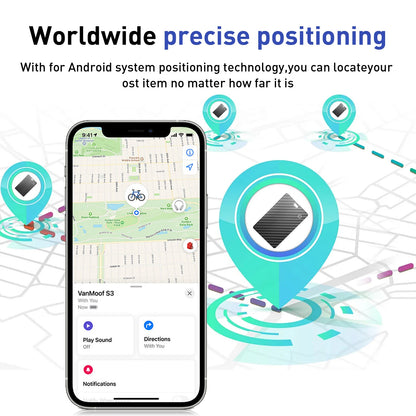 1/2-Pack Smart Air Tag GPS Tracking Card for IOS and Android - Lost and Found Alert Device. Wallet/Card Locator Smart Card.